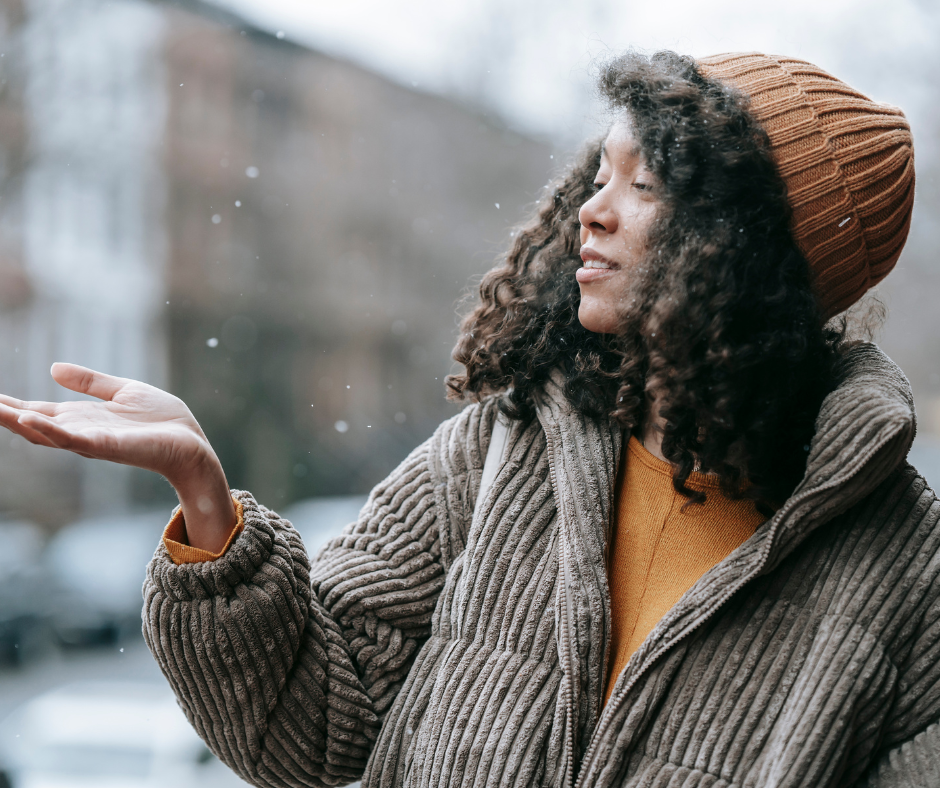 woman in the snow